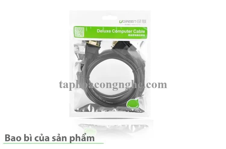 Ugreen 20155 3M màu Đen Cáp tín hiệu 2 đầu COM RS232 dương cao cấp DB101 30020155